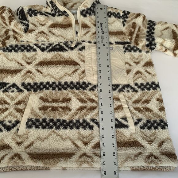Columbia West Bend 1/4 Zip Pullover Women XL Fleece Beige Tan Aztec Southwestern - Picture 6 of 9